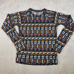 Patagonia Kids XXL Capilene Midweight Crew Baselayer Woven Roots Blue 64755 FA20